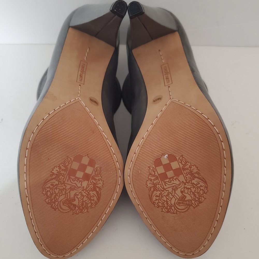 Vince Camuto Gray Leather Pointed Toe Ankle Booties - Picture 12 of 13